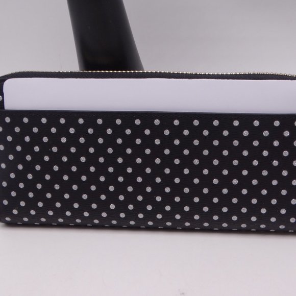 Kate Spade spencer metallic dot zip around continental wallet New - Picture 4 of 5